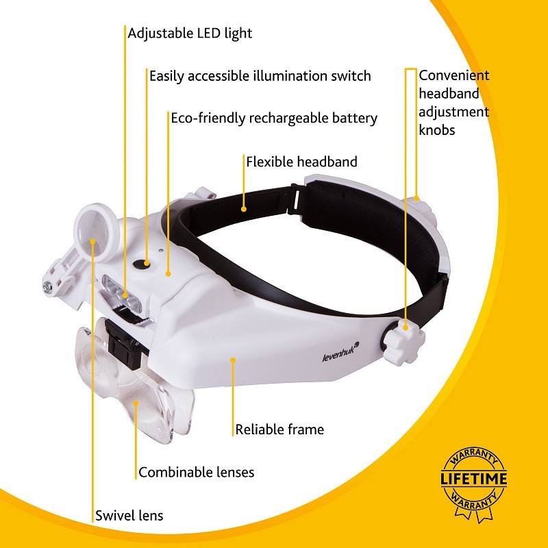 Dobíjecí přední lupa levenhuk zeno vizor hr6