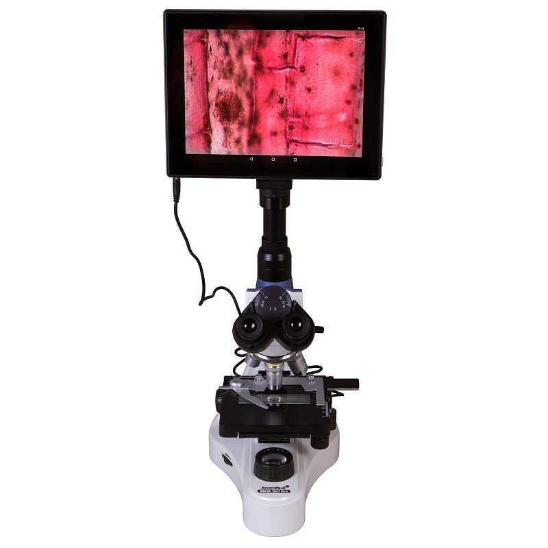 Microscopio trinoculare digitale levenhuk med d10t lcd
