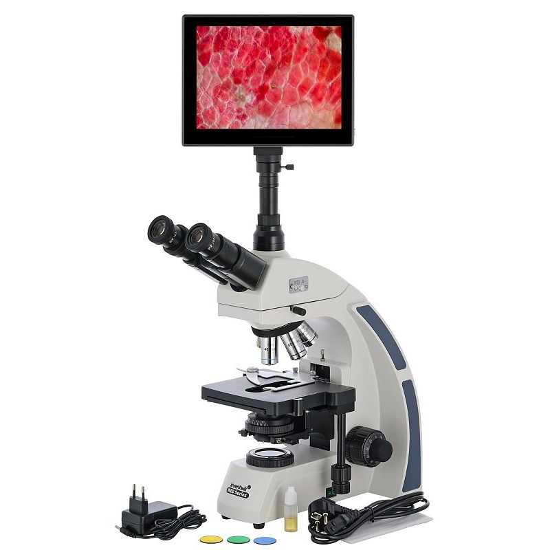 Microscopio trinocular digital levenhuk med d40t lcd