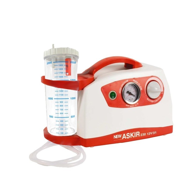 Nov askir 230/12v br kirurški aspirator - z baterijo - 2-litrski kozarec re 310211/01