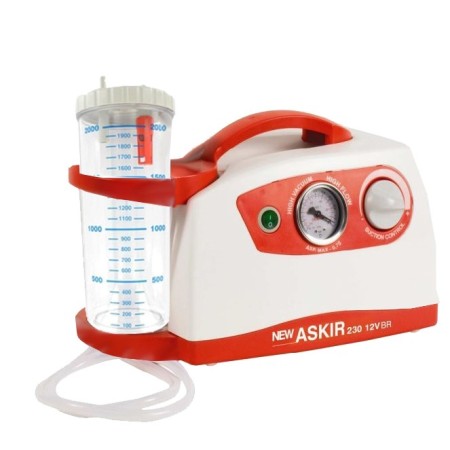 NowoŚĆ aspirator chirurgiczny askir 230/12v br - z baterią - słoik 2 litry re 310211/01