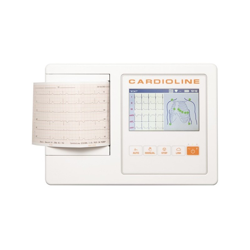 Électrocardiographe à écran tactile cardioline ecg100l + logiciel pc easyapp + interprétation glasgow