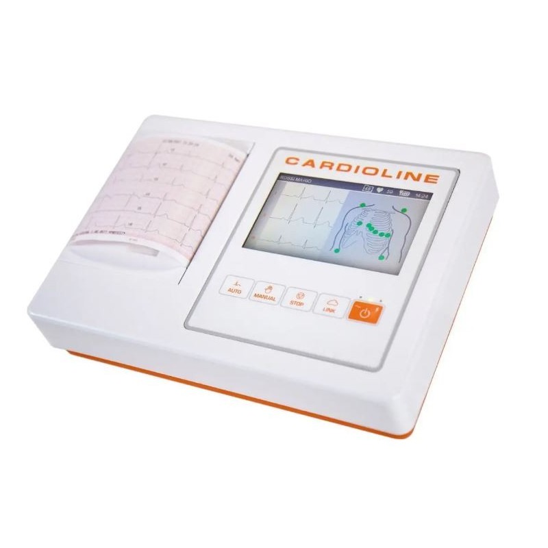 Dotykový elektrokardiograf cardioline ecg100l + počítačový software easyapp + výklad z glasgow