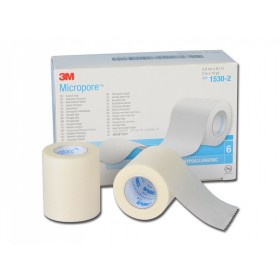 3m micropore 1530-1 papieren pleisterrol 5,1 cm x 9,14 m - 6 stuks.