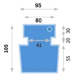 Shaped vacuum mattress 95/80x105 cm
