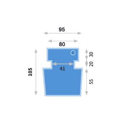 Shaped vacuum mattress 95/80x105 cm