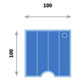 4 kamer vormige depressie matras, verdeeld 100x100 cm