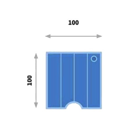Colchón de 4 cámaras con forma de depresión, seccionado 100x100 cm