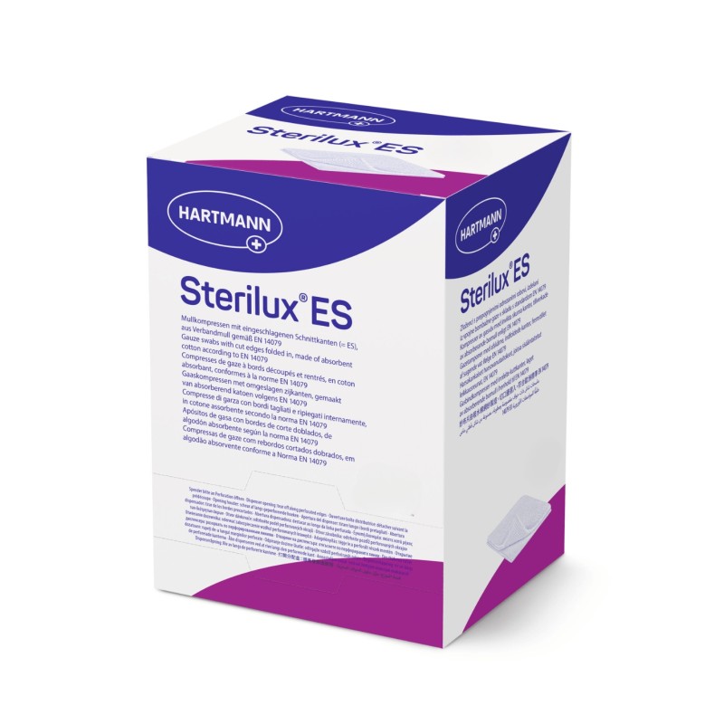 Stérilux es sterilná gáza z bavlny titul 17 7,5 x 7,5 cm - 50 ks. (vo vrecúškach po 2 ks)