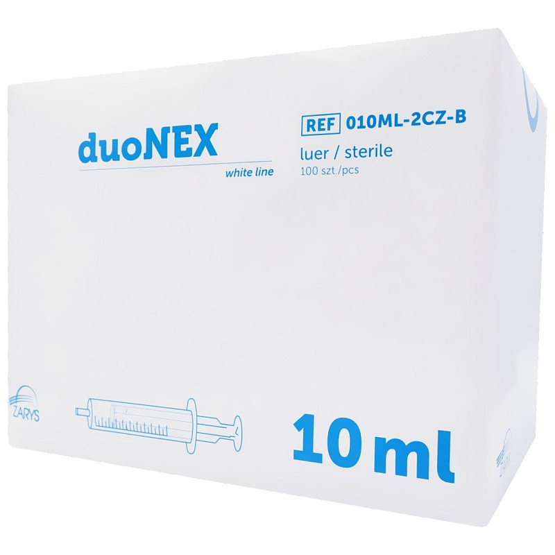 Seringă fără ac duonex de 10 ml cu con luer excentric - 100 buc