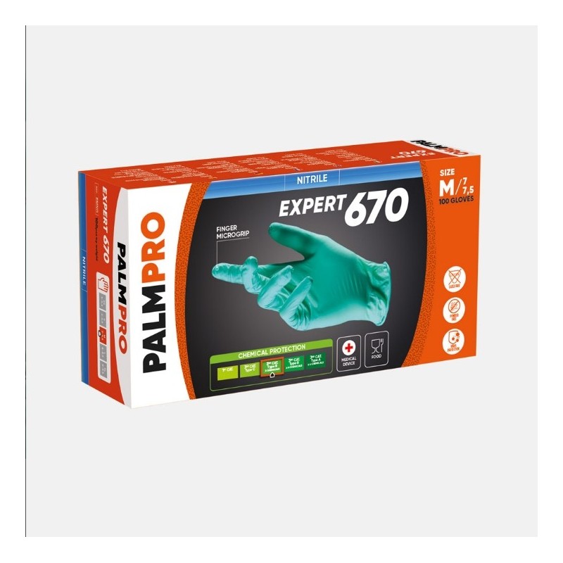 Emng - palmpro expert 670 grønne pulverfri nitrilhandsker - 100 stk.