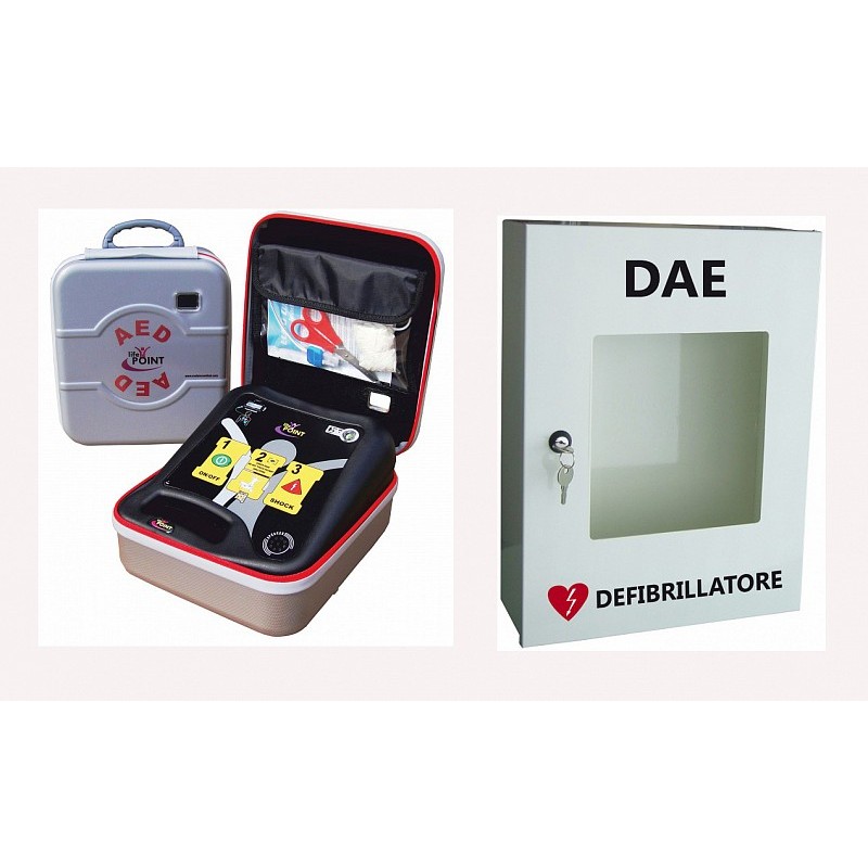 Hvidt defibrillatorskab