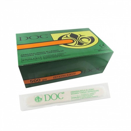 Depresores linguales de madera estériles doc - 100 uds.