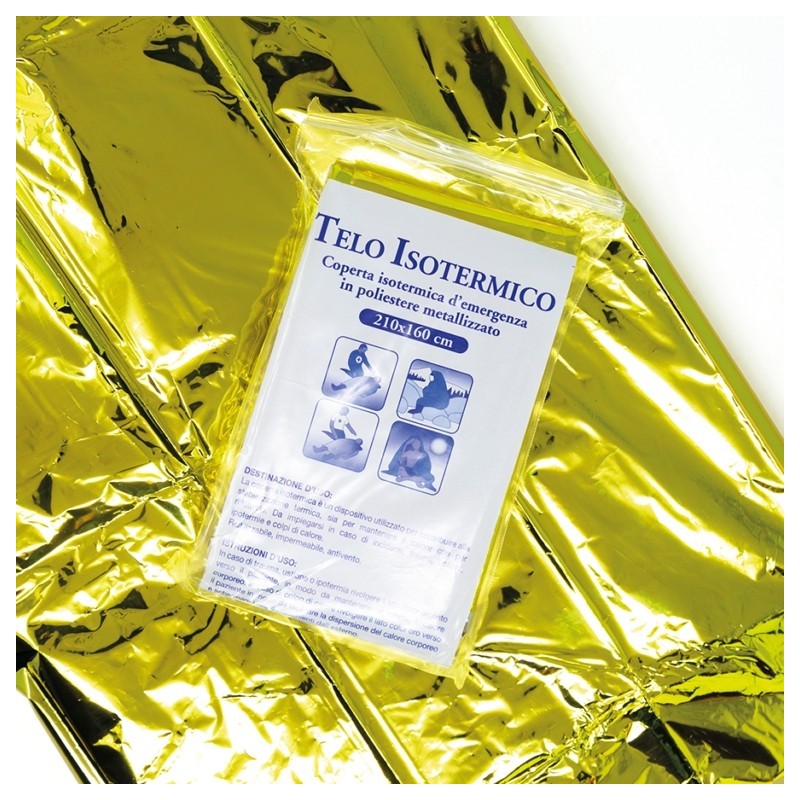 Couverture d’urgence avec drap isotherme
