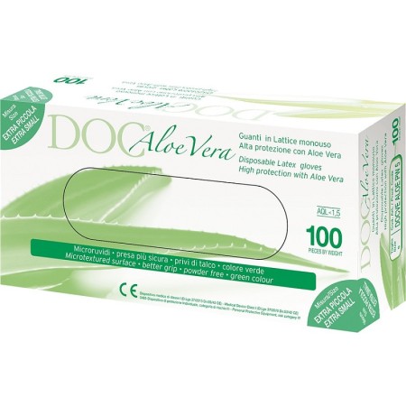 Aloe vera powder-free latex gloves medium size 8