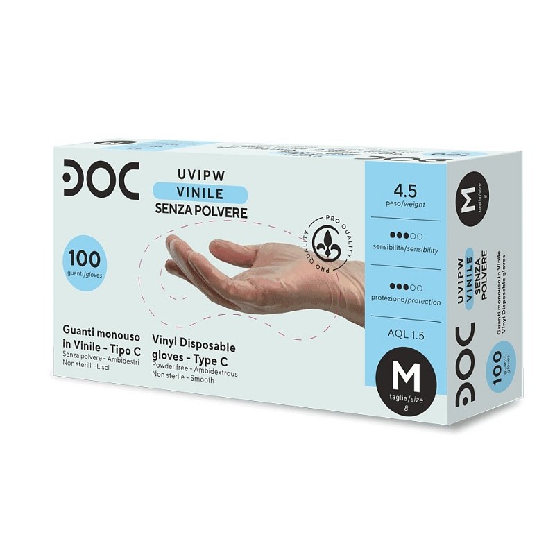 Rękawiczki jednorazowe winylowe doc u.vi extra powder free - 100 szt.