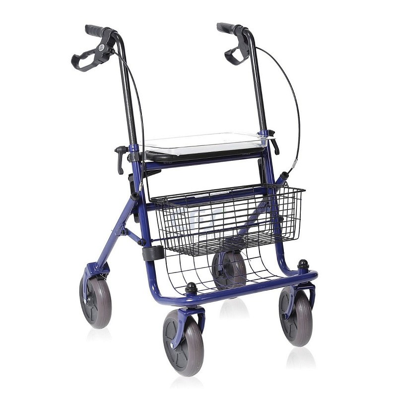 Rollator pliabil din oțel vopsit - 4 roți - dyon