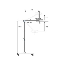 Luce scialitica pentaled 30e light - su carrello