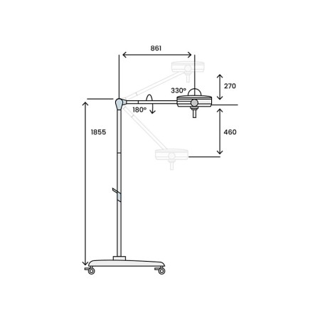 Luce scialitica pentaled 30e light - su carrello