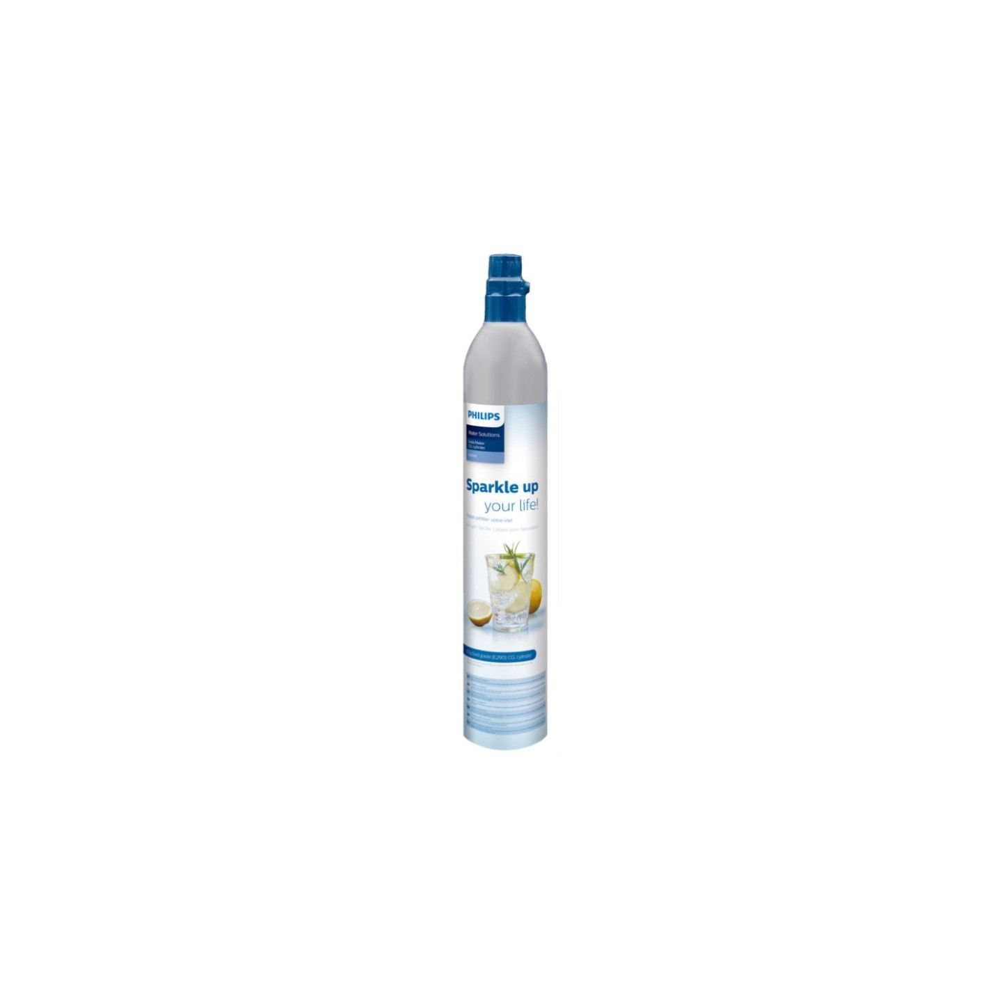 Bombola Philips Co2 da 425 gr - Ricaricabile Nuova Philips Water (Compatibile: Soda Stream Happy Frizz Imetec Gas-up)