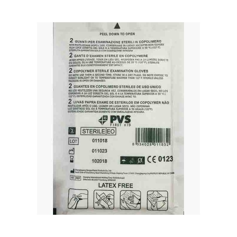 Sterile gloves in latex free copolymer
