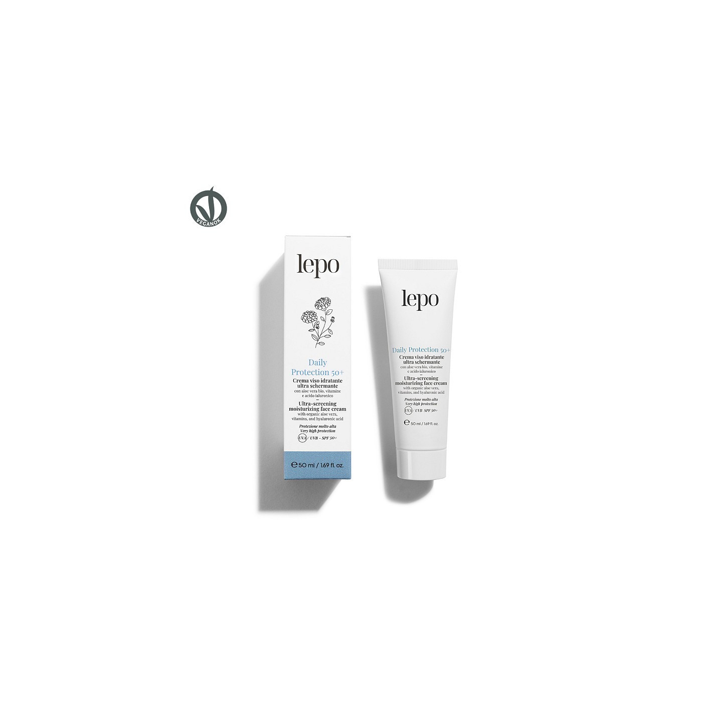 DAILY PROTECTION 50+ Crema viso idratante ultra schermante – Protezione molto alta UVA/UVB SPF 50+