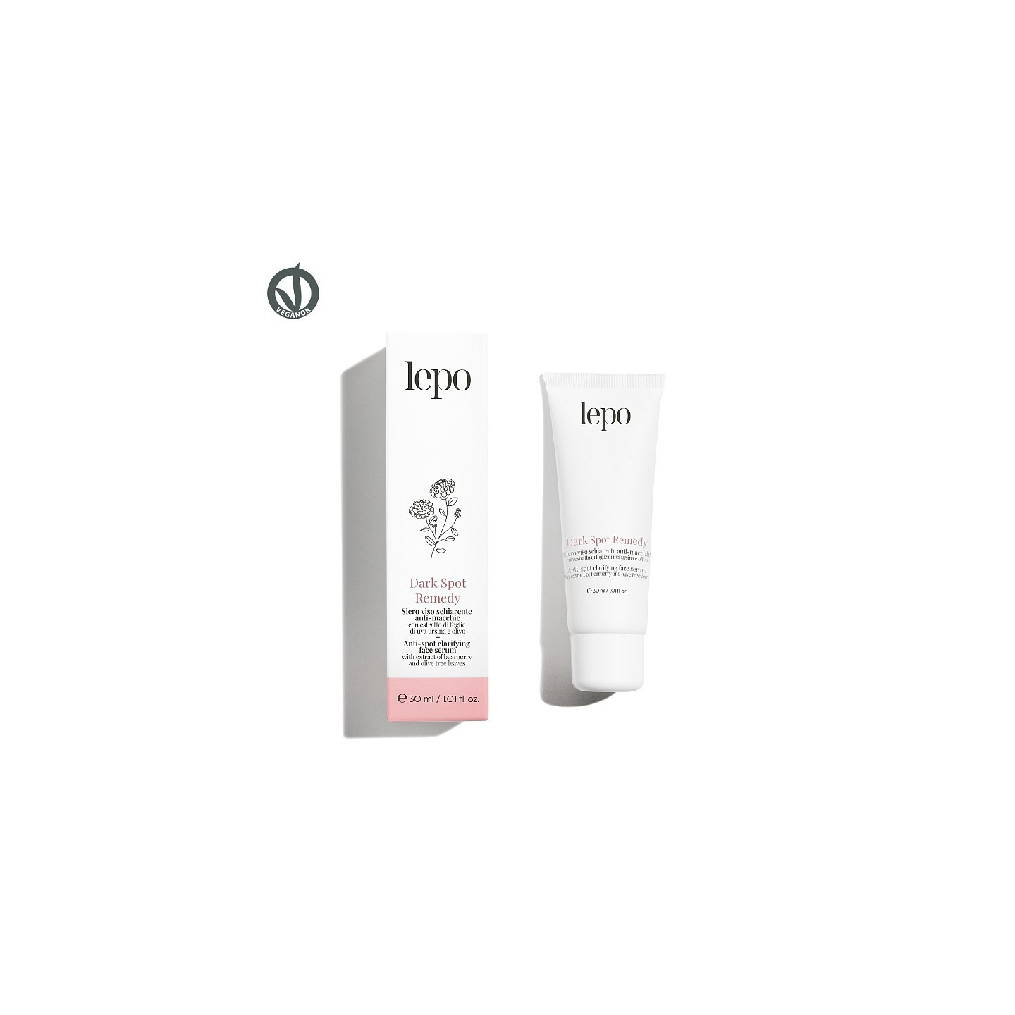 DARK SPOT REMEDY Siero viso schiarente anti-macchie con estratto di foglie di uva ursina e olivo