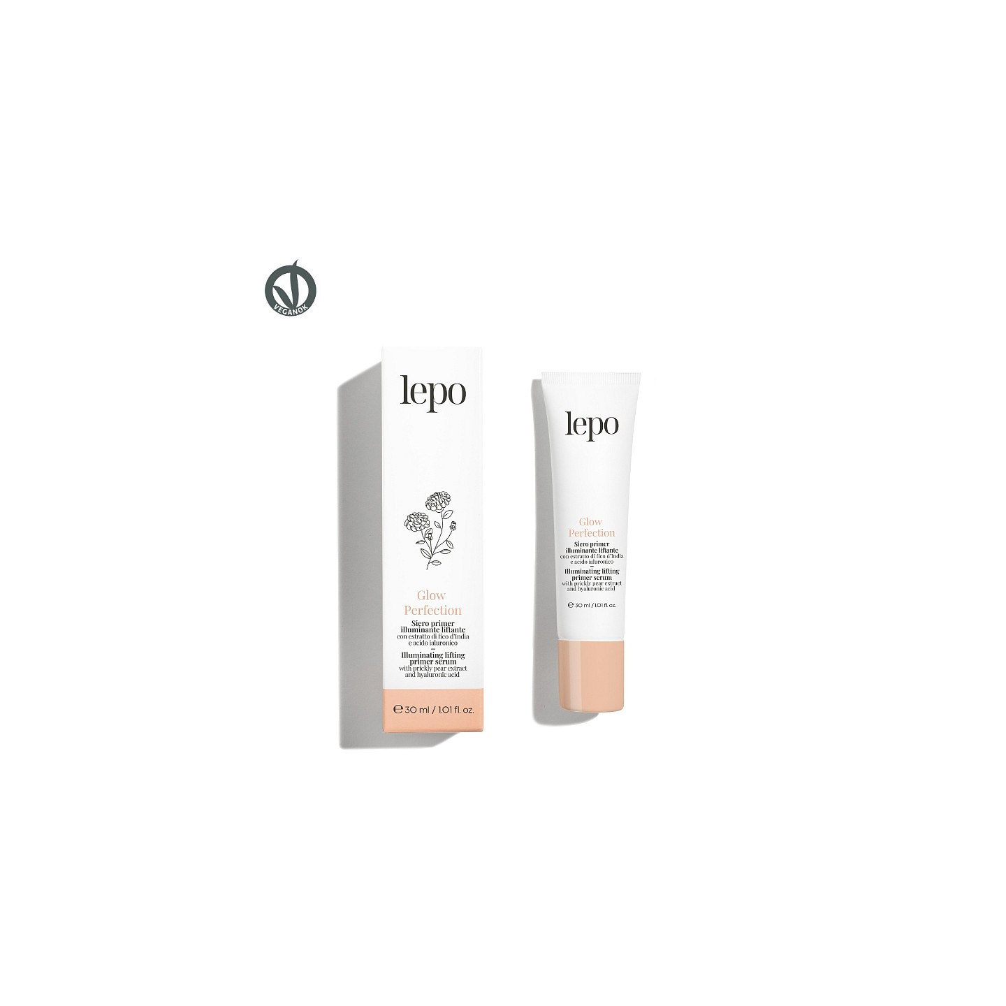 GLOW PERFECTION Siero primer illuminante liftante con estratto di fico d’India e acido ialuronico