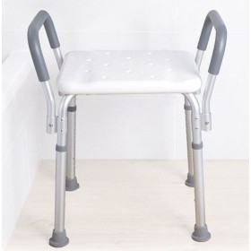 Backless shower seat with armrests