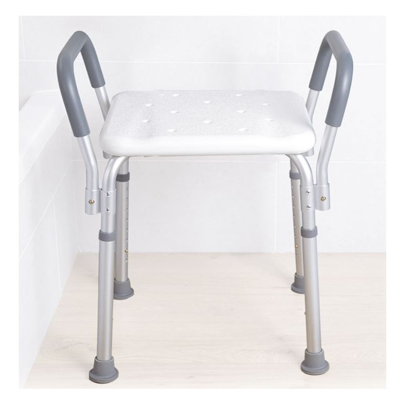 Backless shower seat with armrests