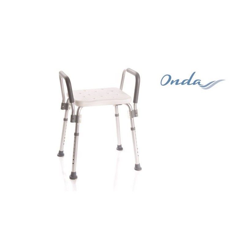 Backless shower seat with armrests