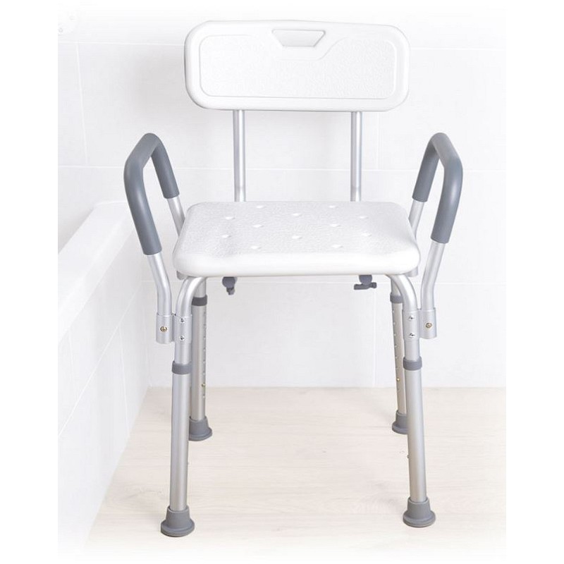 Shower seat with backrest and armrests