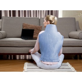 Poduszka grzewcza z pokrowcem - szary/jasnoniebieski