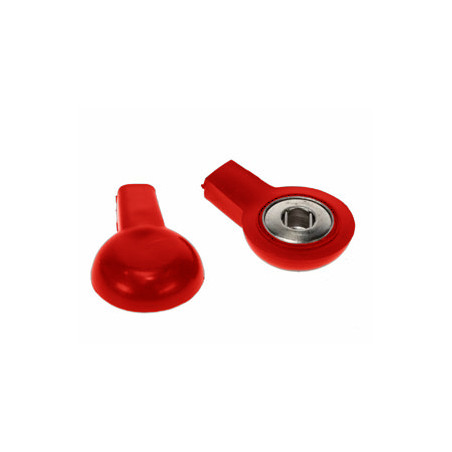 Red 2 mm button adapter - female