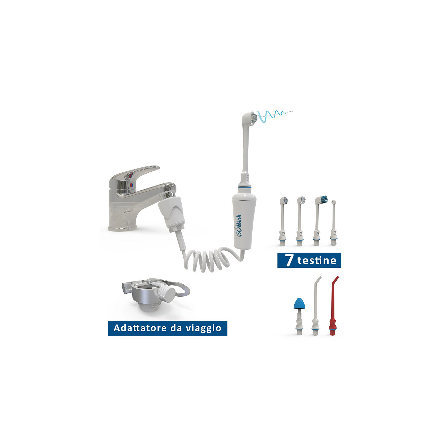SOWASH Deluxe — tap-connected oral irrigator