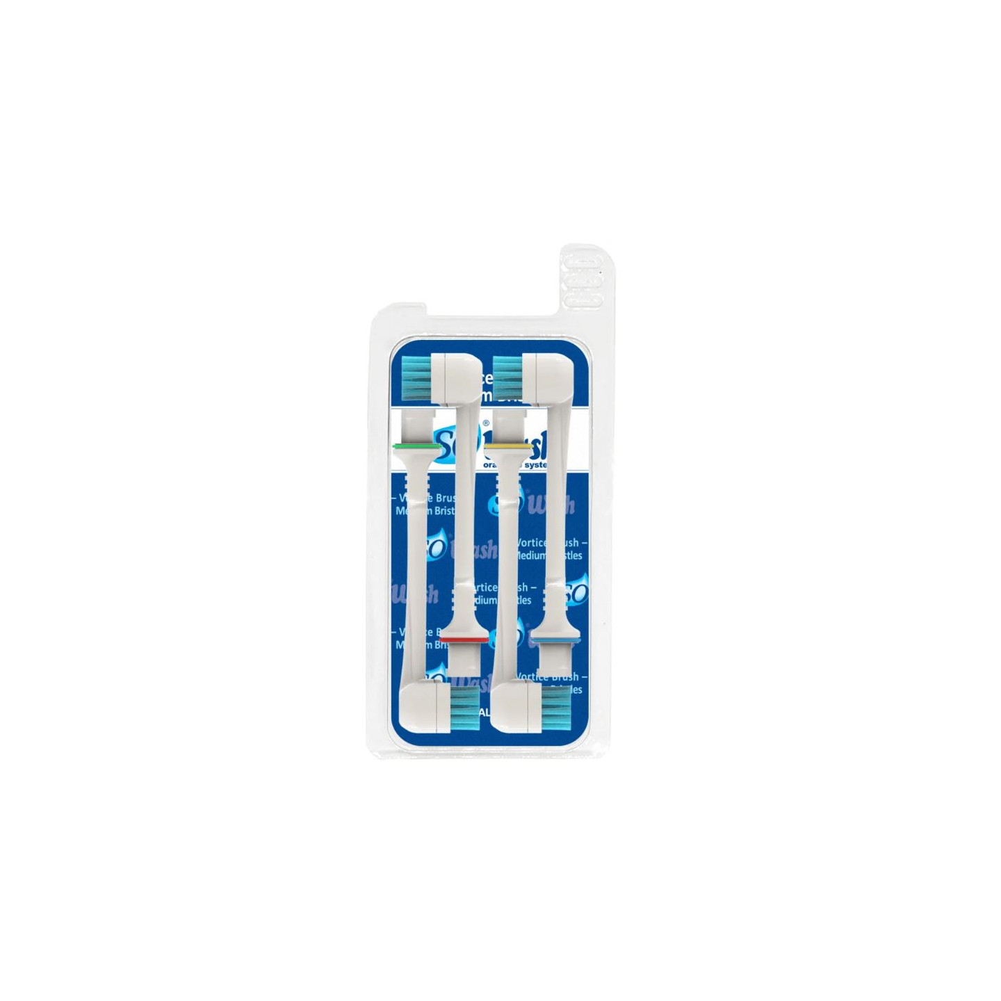 SOWASH Vortice Brush — embouts de rechange — poils de dureté moyenne — 4 pièces